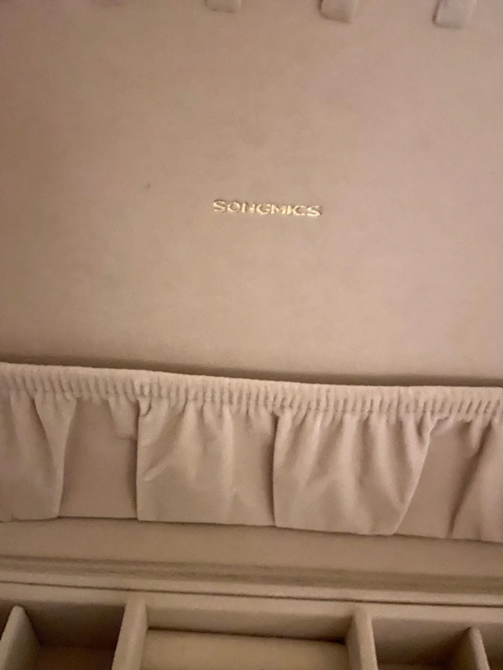 Jewelry Box , multi tiered Cream with Gold Accent